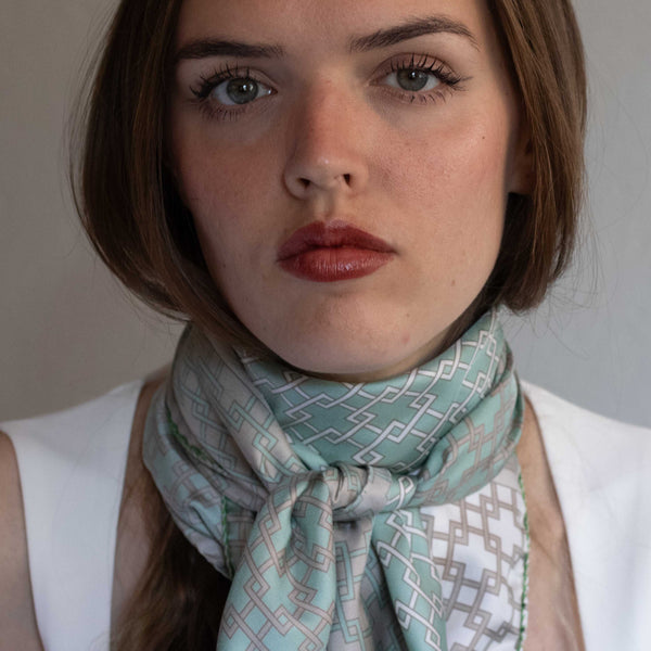 Foulard Quadrato Donna Foulard Quadrati Stampa Geometrica