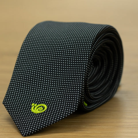 cravatta cerimonia nero pois micro moderna seta