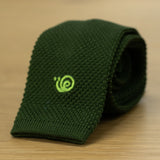 cravatta  a maglia verde scuro in pura seta e made in italy