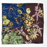 Foulard in Pura Seta con Stampa Fiori di Porcellana - 1102