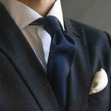 Cravatta Unita in seta Jacquard Blu Navy - 1010