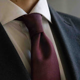 Cravatta Unita in seta Jacquard Bordeaux - 1011