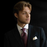 Cravatta Unita in seta Jacquard Bordeaux - 1011