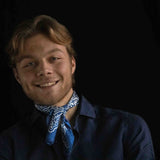 Bandana in pura seta Paisley Blu - 1016