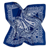 Bandana in pura seta Paisley Blu - 1016