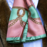Foulard in Pura Seta con Stampa Gioielli della Regina - 1022