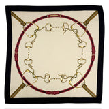 Bandana in Pura Seta con Stampa Staffe e cornice nera - 1025