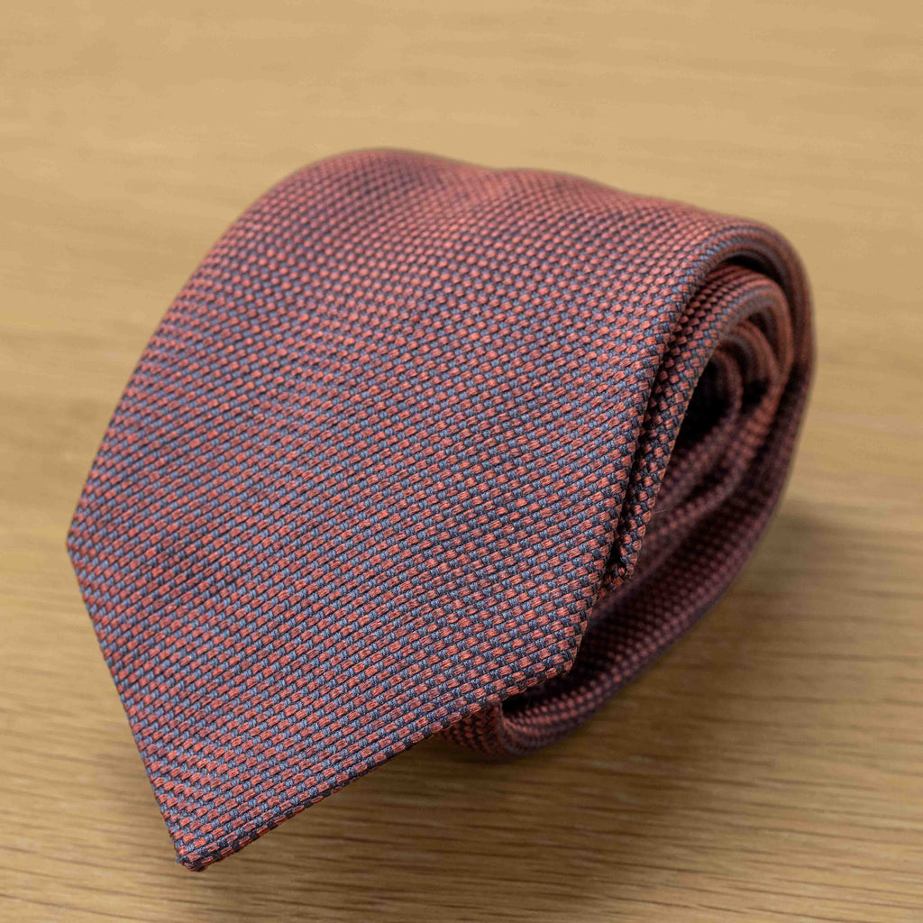 Cravatta Jacquard Bordeaux mélange in pura seta - 1088