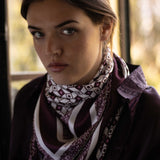 Foulard in Pura Seta con Stampa Texture Geometrica  - 1101