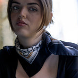 Foulard in Pura Seta con Stampa Anelli - 1110