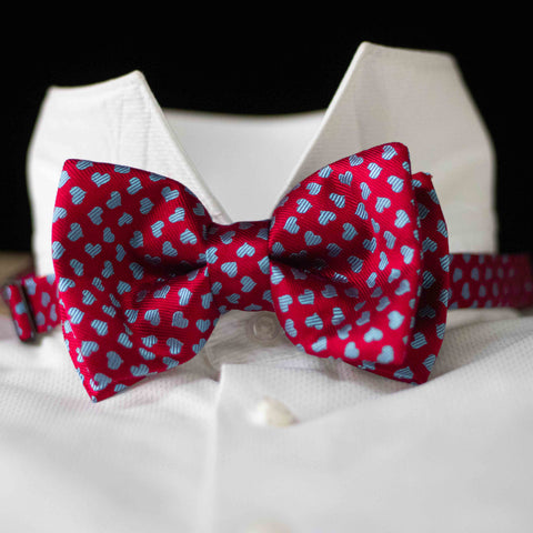 PURE SILK RED BOW TIE, CM 12X7. COD 117