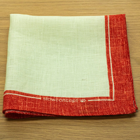 Fazzoletto da taschino in lino stampato colore rosso