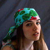 Foulard pura Seta Cm 70x70 stampa Tropical colore Acqua Cod 163