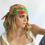 Foulard pura Seta cm 70x70 stampa Tropical colore Arancio chiaro Cod 165