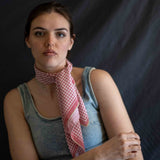 Foulard pura seta Cm 70x70 stampa disegno Vichy colore Rosato 171