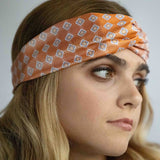 Fascia per capelli in pura seta Arancione Cod 179