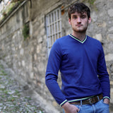 “SLOW” BLUE SWEATER IN PURE COTTON LONG SLEEVE COD 276-277-278-279