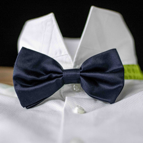 PURE SILK FORMALWEAR SOLID DARK BLUE BOW TIE CM 12X7 COD 317