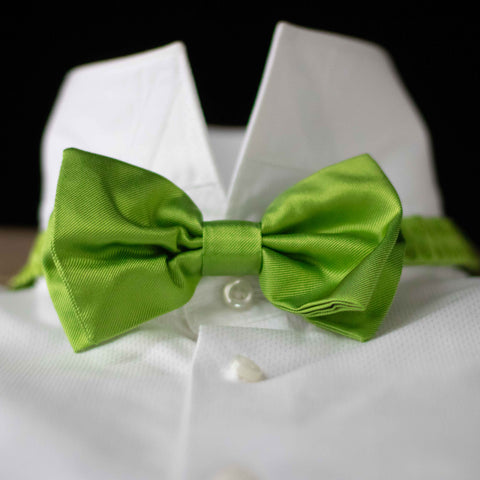 PURE SILK FORMALWEAR SOLID LIGHT GREEN BOW TIE CM 12X7 COD 321