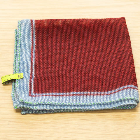fazzoletto da taschino in garza di lana stampata colore rosso
