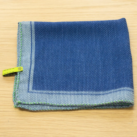 fazzoletto da taschino in garza di lana stampata blu