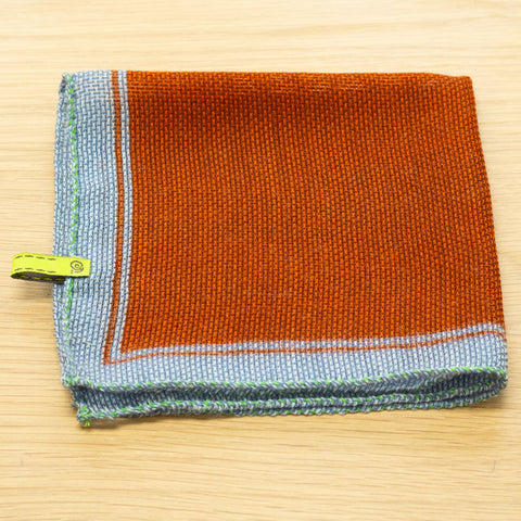 pochette in garza di lana stampata colore arancione