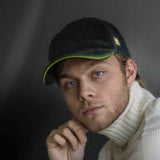 Cappellino baseball in puro Cashmere colore Nero Cod 460