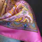 Foulard cm 90x90 Pura Seta disegno Cashmere colore Rosa Cod 555