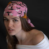 Foulard in Pura Seta cm 70x70 disegno tigre colore rosa Cod 571