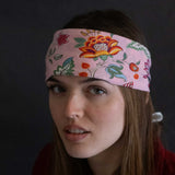 Foulard in Pura Seta cm 70x70 disegno fiore indiano colore rosa Cod 576