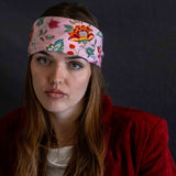 Foulard in Pura Seta cm 70x70 disegno fiore indiano colore rosa Cod 576