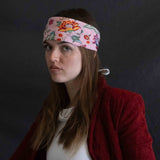 Foulard in Pura Seta cm 70x70 disegno fiore indiano colore rosa Cod 576