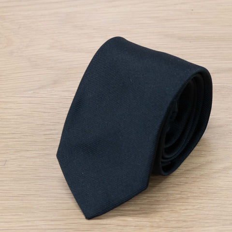 cravatta unita cerimonia pura seta jacquard made in italy nera