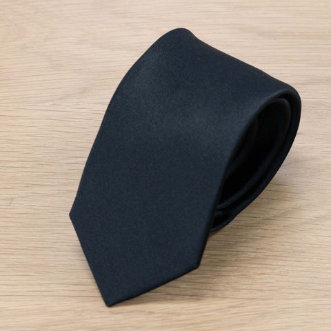 cravatta stretta raso nero cerimonia made in italy