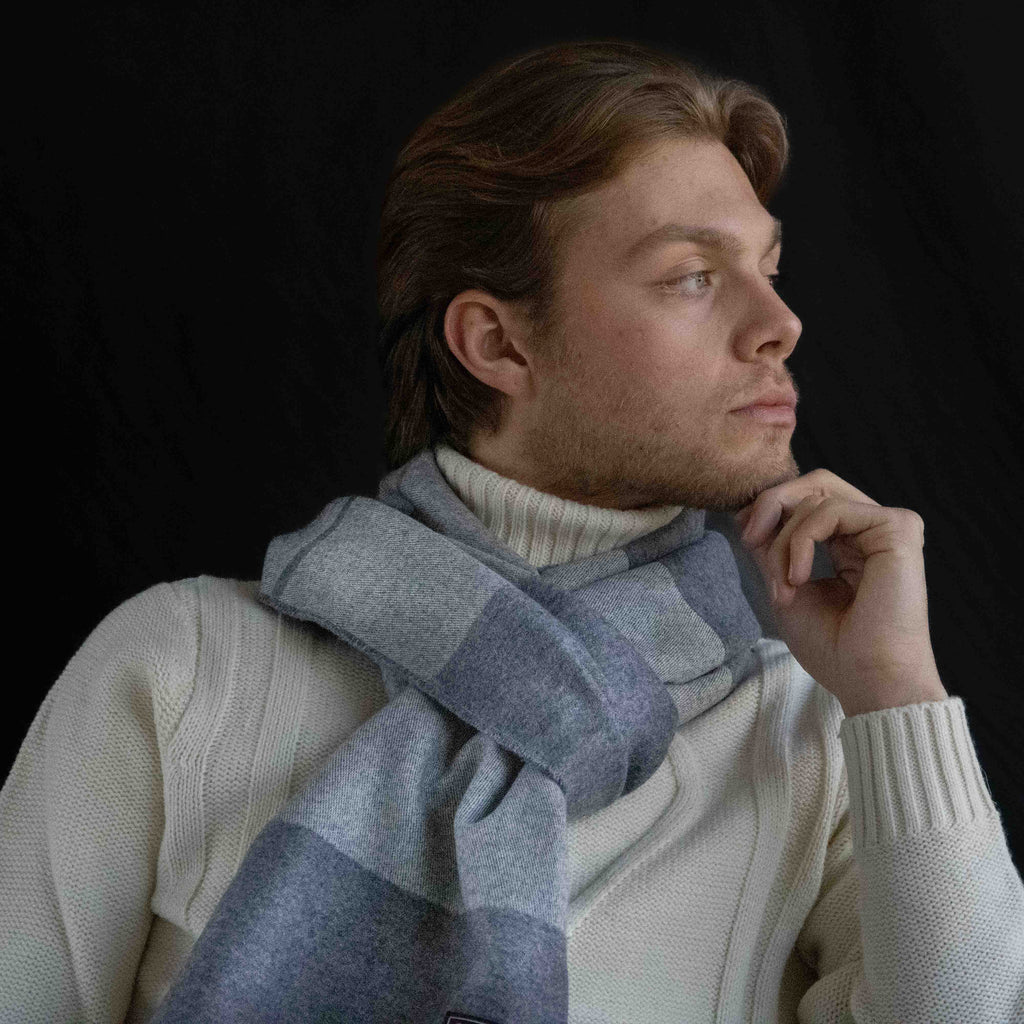 Sciarpa Uomo Cashmere Grigia Cod 720 – Slowconcept