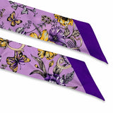 Bandeau in Pura Seta disegno Fiori Sofia colore Lilla Cod 747