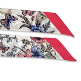 Bandeau in Pura Seta disegno Fiori Sofia colore Corallo Cod 749