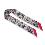 Bandeau in Pura Seta disegno Fiori Sofia colore Corallo Cod 749