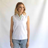 Polo Donna smanicata in Cotone colore Bianco  Cod.  770-773