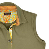Polo Donna smanicata in Cotone colore Verde militare Cod.  774-777