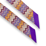 Bandeau in Pura Seta disegno Chevron colore Lilla  Cod 779