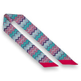 Bandeau in Pura Seta disegno Chevron colore Rosa  Cod 780