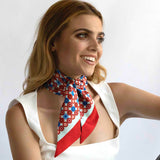Bandeau in Pura Seta disegno Pois colore Rosso  Cod 781