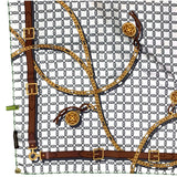 Foulard cm 90x90 Pura Seta disegno Fiore con Fibbie colore Lilla Cod. 788