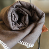 Coperta Yacht in Lana Seta Jacquard Oxford, colore Marrone Cod.790