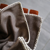 Coperta Yacht in Lana Seta Jacquard Oxford, colore Marrone Cod.790