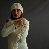 Cardigan Elena, in puro Cashmere colore Ecru Cod.798-799