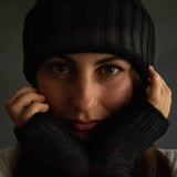 Berretto Donna Anna in puro Cashmere colore Nero Cod. 805