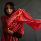 Stola Francesca: leggera in maglia di Cashmere colore Corallo Cod. 811