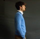 Pullover Adriano in puro Cashmere colore Azzurro Cod. 812-814